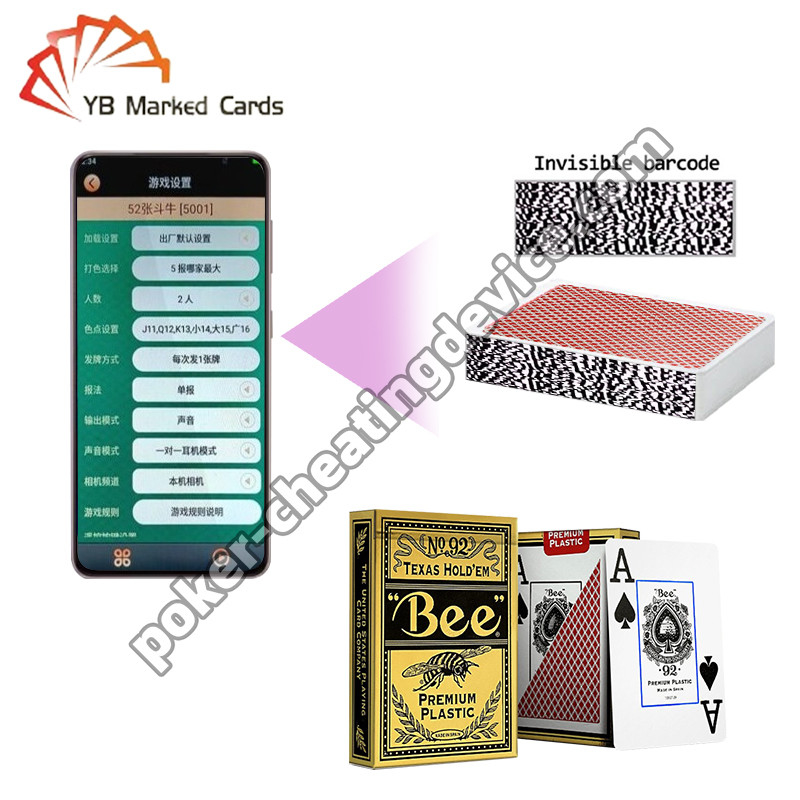 Bee Entertainment Spezial Barcode Markierte Karten Decks Plastik Texas Hold'em Breitkarten