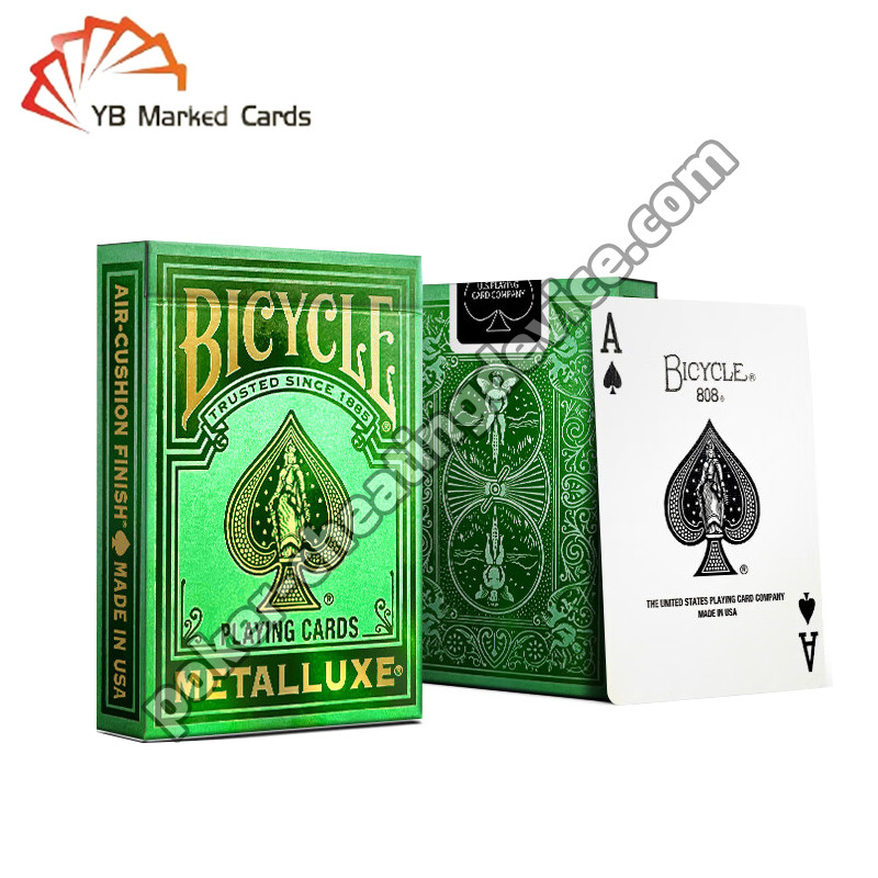 Fahrradmarkierte Poker-Deck Luxus-Gold-Stempeln Fee Grün für Poker-Kontaktlinsen