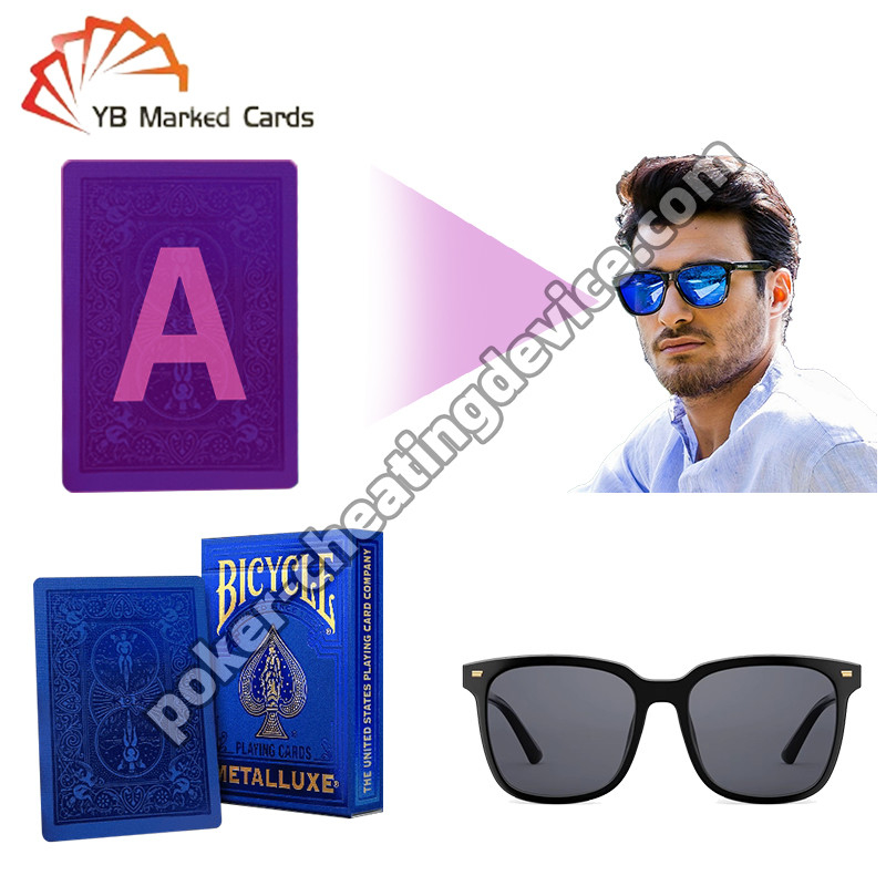 Fahrrad Geheime Markierte Pokerkarten Vergoldete Serie Saphirblau für Poker Sonnenbrille
