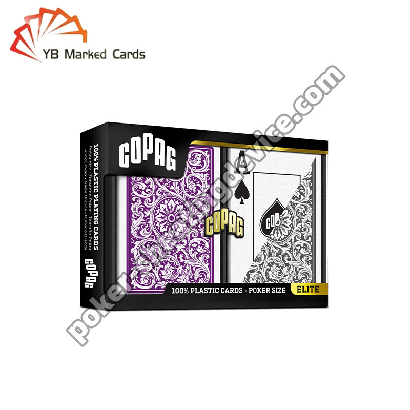 Copag 1546 100% Kunststoff Casino Barcode Markierte Karten Lila / Grau Deck Set