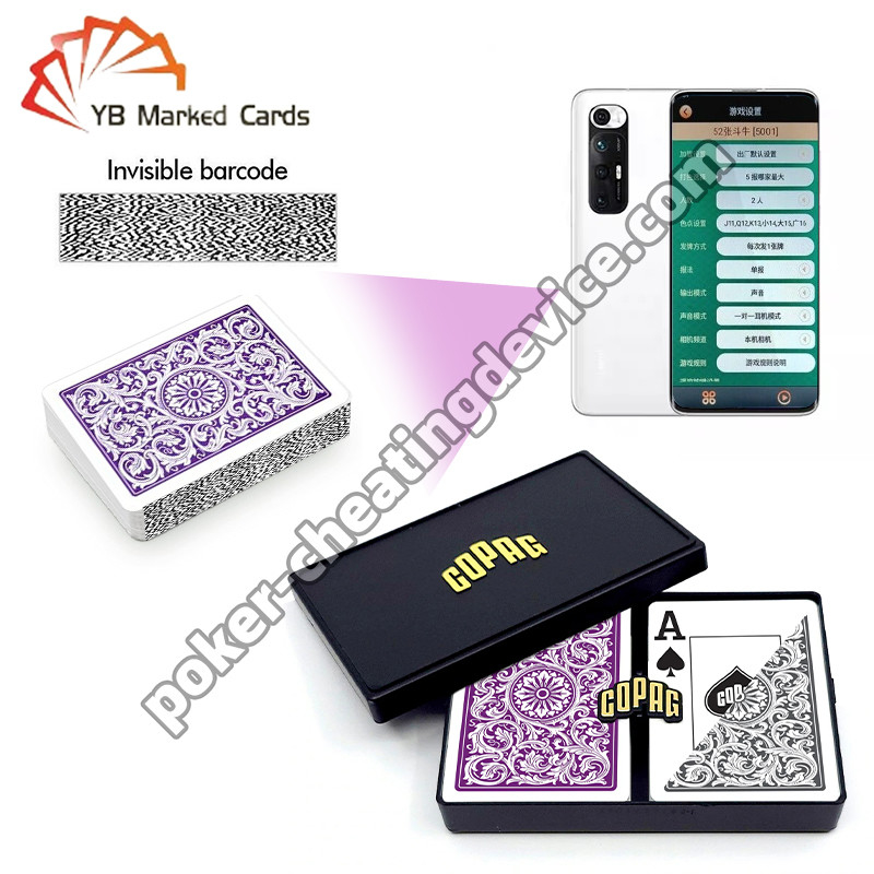 Copag 1546 100% Kunststoff Casino Barcode Markierte Karten Lila / Grau Deck Set