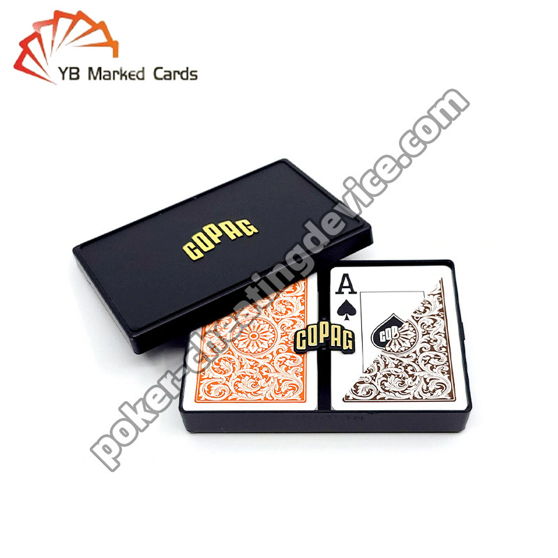 Copag Neoteric 100% Kunststoff Barcode Markierte Decks Orange Braun Doppeldeck Set