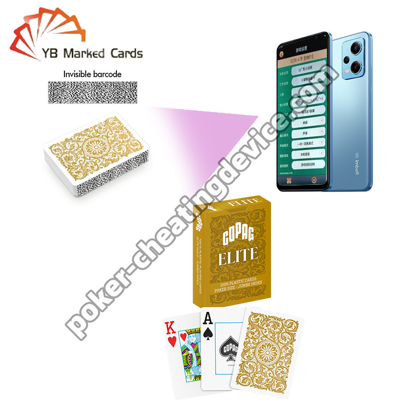 Copag Elite 100% Kunststoff Stealth Barcode Markierte Poker Decks Gold Einzeldeck