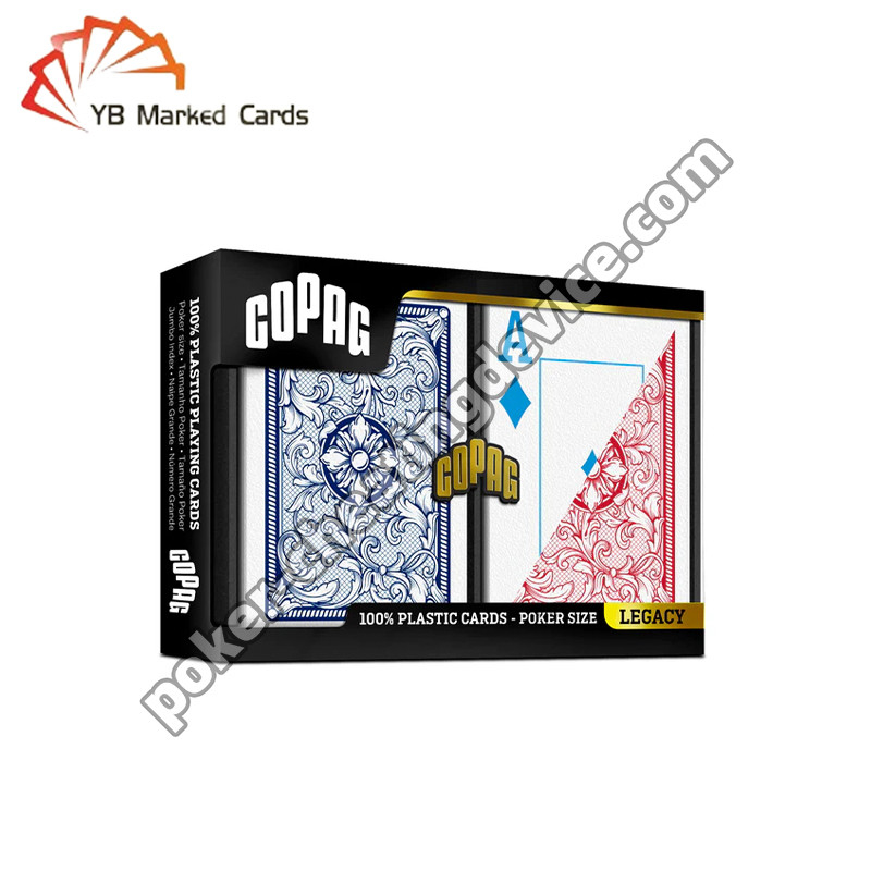 Copag Legacy 4-Farben Barcode Markierte Decks Jumbo Index Blau / Rot Doppeldeck