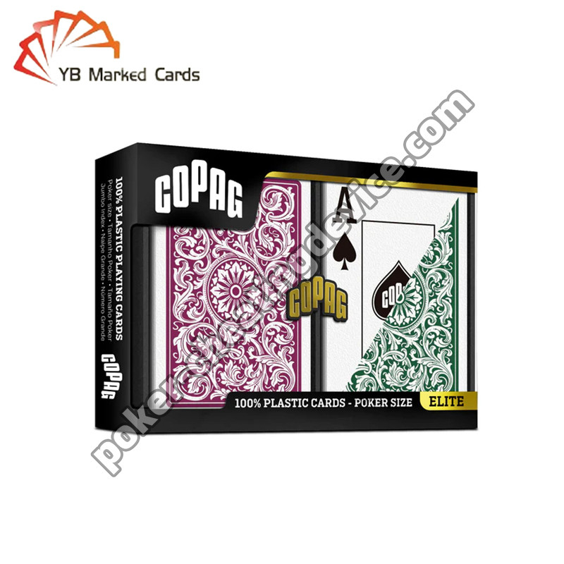 Copag 1546 Barcode Markierte Spielkarten Jumbo Index Burgunder / Grün Doppeldeck-Set