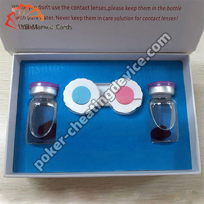 UV-unsichtbare Kontaktlinsen mit Tinte, um Markierte Karten in Karten zu sehen