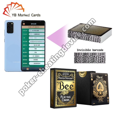 Bee Barcode Spielkarten Schwarzgold Stempel für Poker-Kartenanalysator