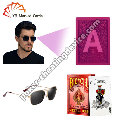 Fahrrad Markierte Pokerkarten Luxus Gold Stempel Lava Rot Für Poker Betrügerbrille