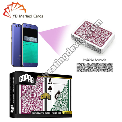 Copag 1546 100% Kunststoff Stealth Barcode Markierte Poker Decks Burgund / Grün