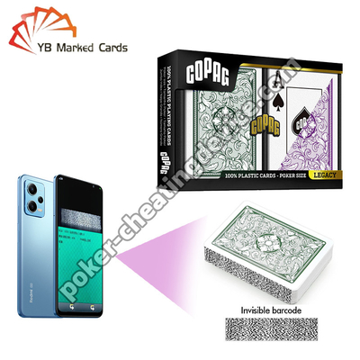 Copag Legacy-Serie 100% Plastik Unsichtbarer Barcode Cheat-Karten Grün/Purpur