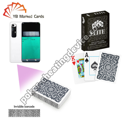 Copag Elite 100% Plastik-Pokerkarten mit versteckten Barcodes Schwarz Einzeldeck