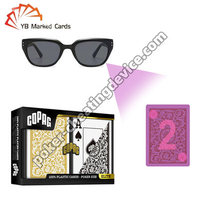 Copag 1546 100% Plastik Unsichtbares Infrarot Markierte Karten Schwarz / Gold Deck Set