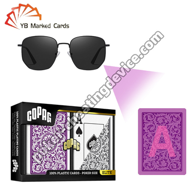 Copag 1546 100% Plastik Casino Infrarot Markierte Karten Lila / Grau Deck Set