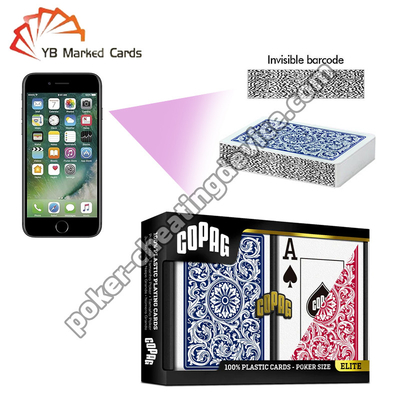 Copag 1546 100% Kunststoff Barcode Markierte Karten Jumbo Index Blau / Rot Doppeldeck Set