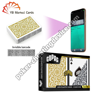 Copag 1546 100% Kunststoff Barcode Karten Regular Index Schwarz / Gold Doppeldeck Set