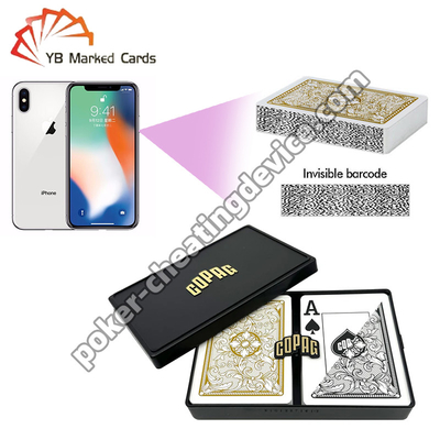 Copag Legacy Barcode Markierte Pokerkarten Jumbo Index Schwarz / Gold Doppeldeck-Set